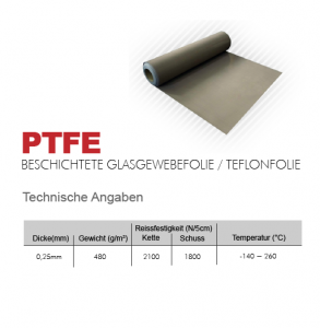 PTFE Glasgewebefolie Teflonfolie M.Brauer GmbH Donnerschweer Str. 299 26123 Oldenburg